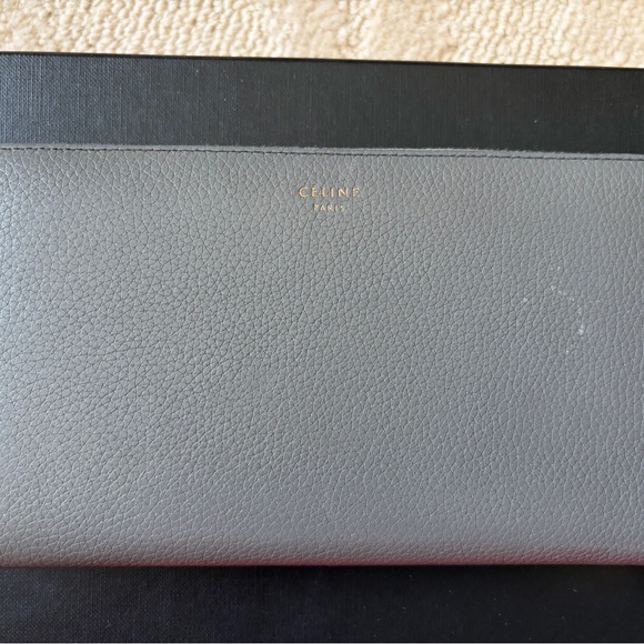 Celine Handbags - Celine Gray Leather Wallet
